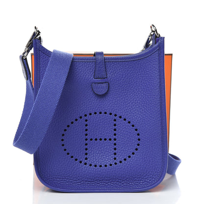 Hermes Taurillon Clemence Evelyne TPM Bleu Electrique 10 of 10