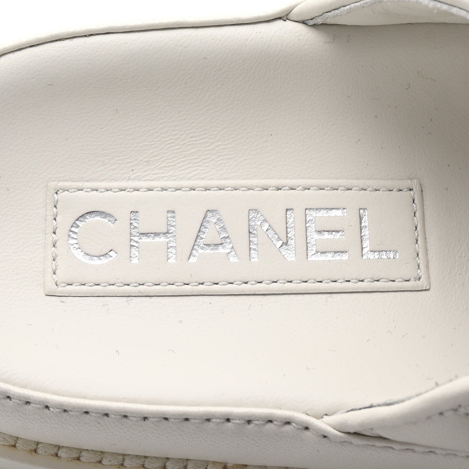 Chanel Lambskin Quilted Velcro Dad Chain CC Slide Sandals 37.5 White 8 of 9