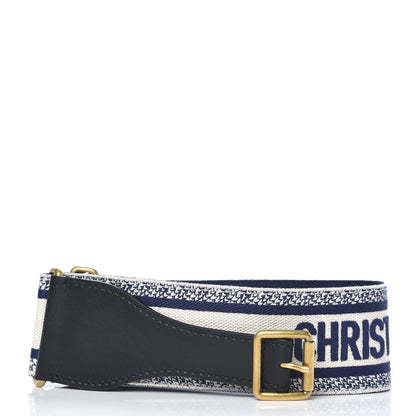 Christian Dior Canvas Embroidered Large Book Belt 80 32 Blue White 2 of 6