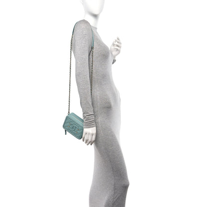 Chanel Caviar Quilted Filigree Vanity Clutch With Chain Light Blue 2 of 10