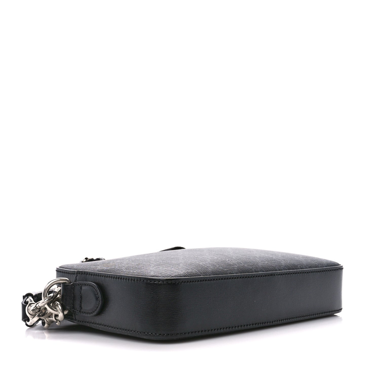 GG Supreme Monogram Azalea Calfskin Retro Interlocking G Wristlet Shoulder Bag Black