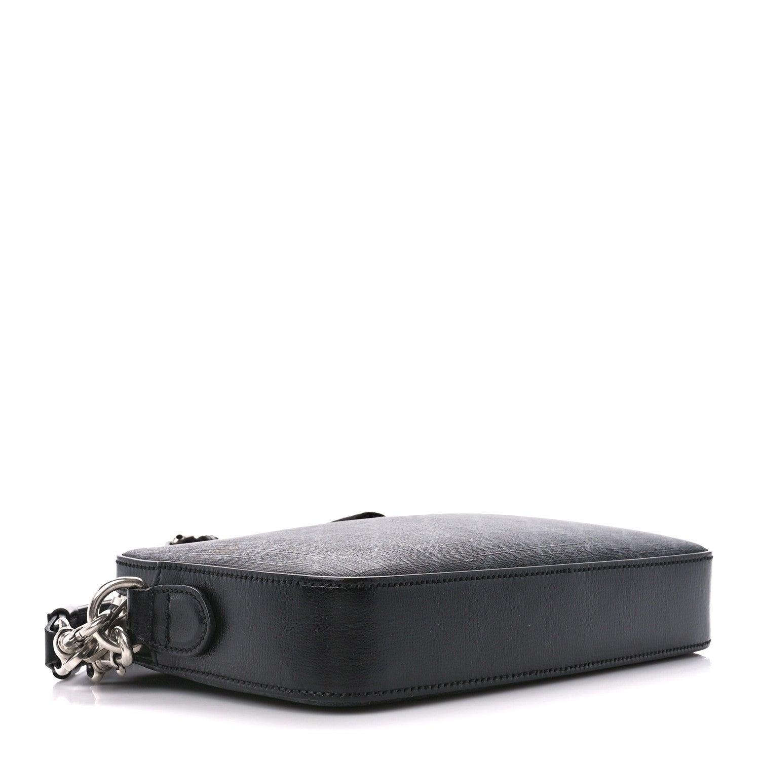 Gucci GG Supreme Monogram Azalea Calfskin Retro Interlocking G Wristlet Shoulder Bag Black 4 of 12