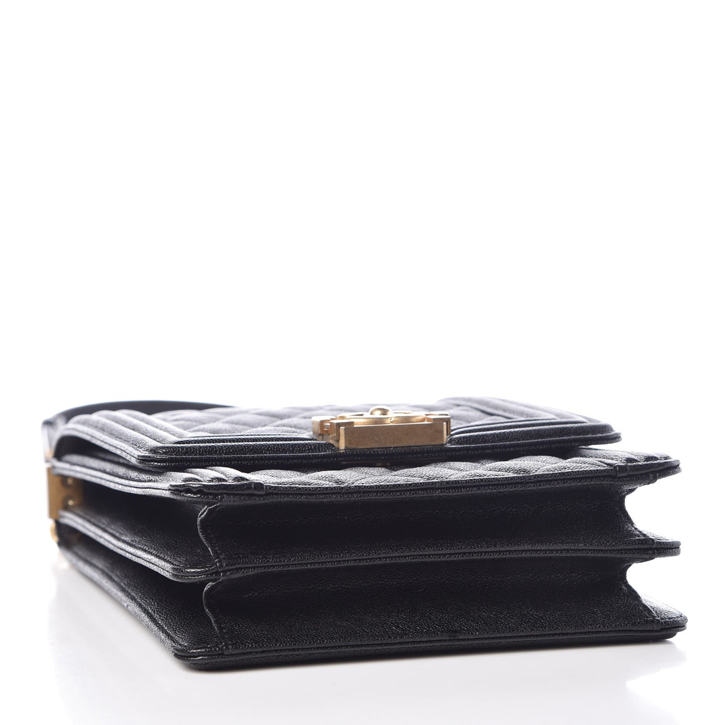 Caviar Quilted North South Boy Flap Black