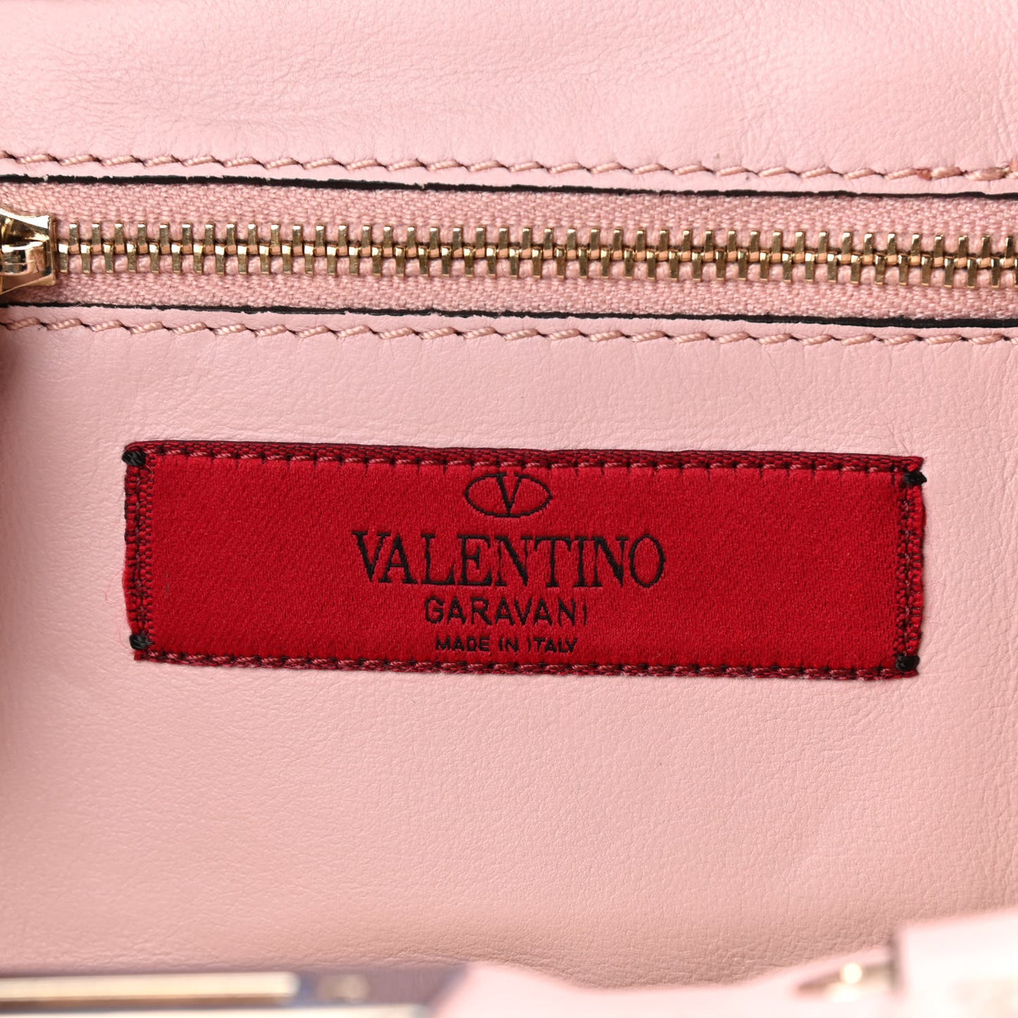 Pebbled Calfskin Mini Rockstud Tote Water Rose