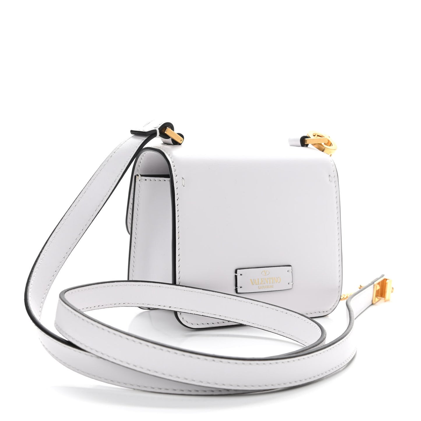 Smooth Calfskin Micro VSling Shoulder Bag White