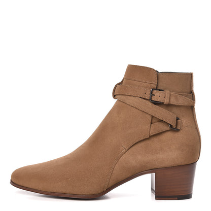 Saint Laurent Suede Womens Blake Ankle Boots 41 New Sigaro 1 of 10