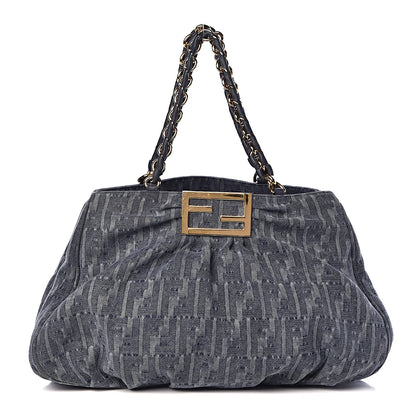 Fendi Denim Zucca Mia Tote Blue 1 of 11