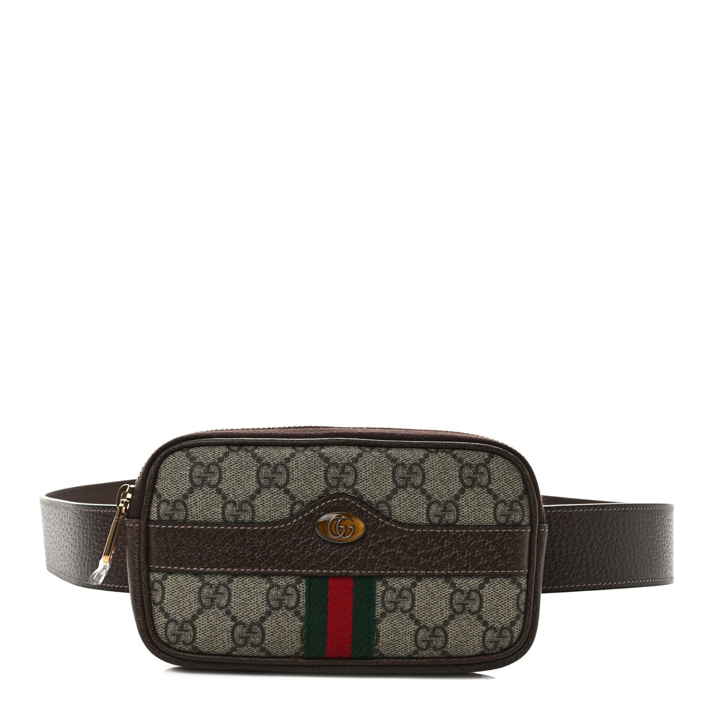 GG Supreme Monogram Ophidia Belted iPhone Case 95 38 Dark Brown