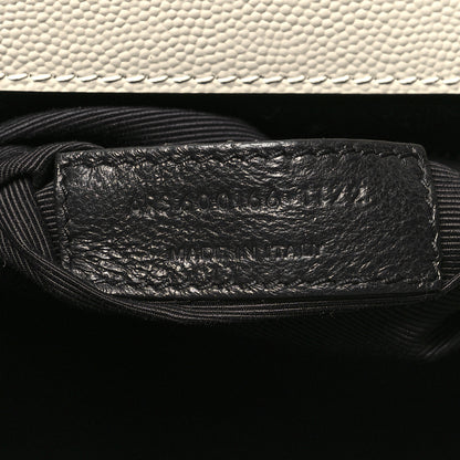 Saint Laurent Grain De Poudre Textured Mixed Matelasse Large Triquilt Monogram Satchel Crema Soft 7 of 11