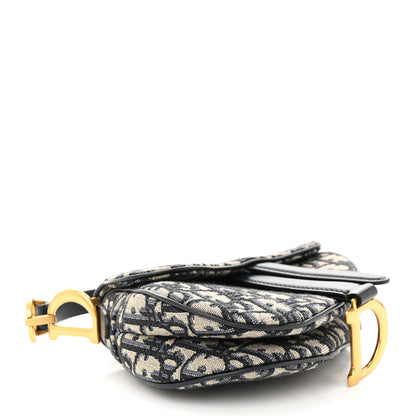 Christian Dior Oblique Mini Saddle Bag With Strap Blue 4 of 11