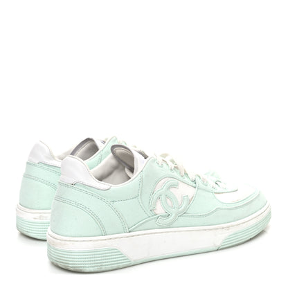 Chanel Cotton Sneakers 39 Light Turquoise White 5 of 10