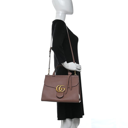 Gucci Calfskin Small GG Marmont Top Handle Bag Rosy Phard 2 of 24