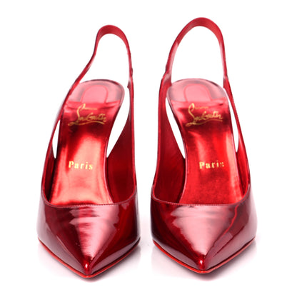Christian Louboutin Metallic Calfskin Hot Chick Slingback 100 Pumps 39 Red 2 of 8