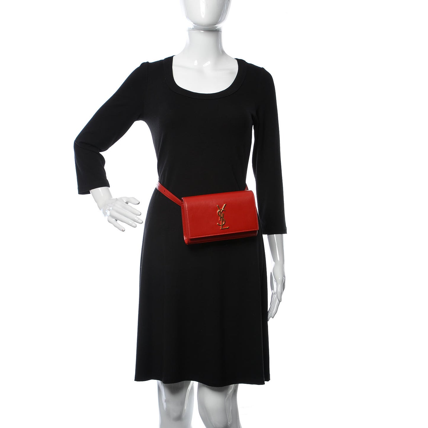 Smooth Calfskin Monogram Kate Belt Bag Red