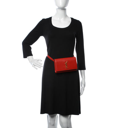 Saint Laurent Smooth Calfskin Monogram Kate Belt Bag Red 2 of 8
