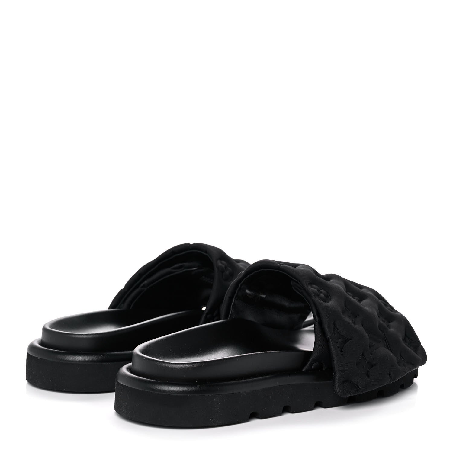 Louis Vuitton Technical Fabric Embossed Monogram Pool Pillow Comfort Mule 40 Black 4 of 9