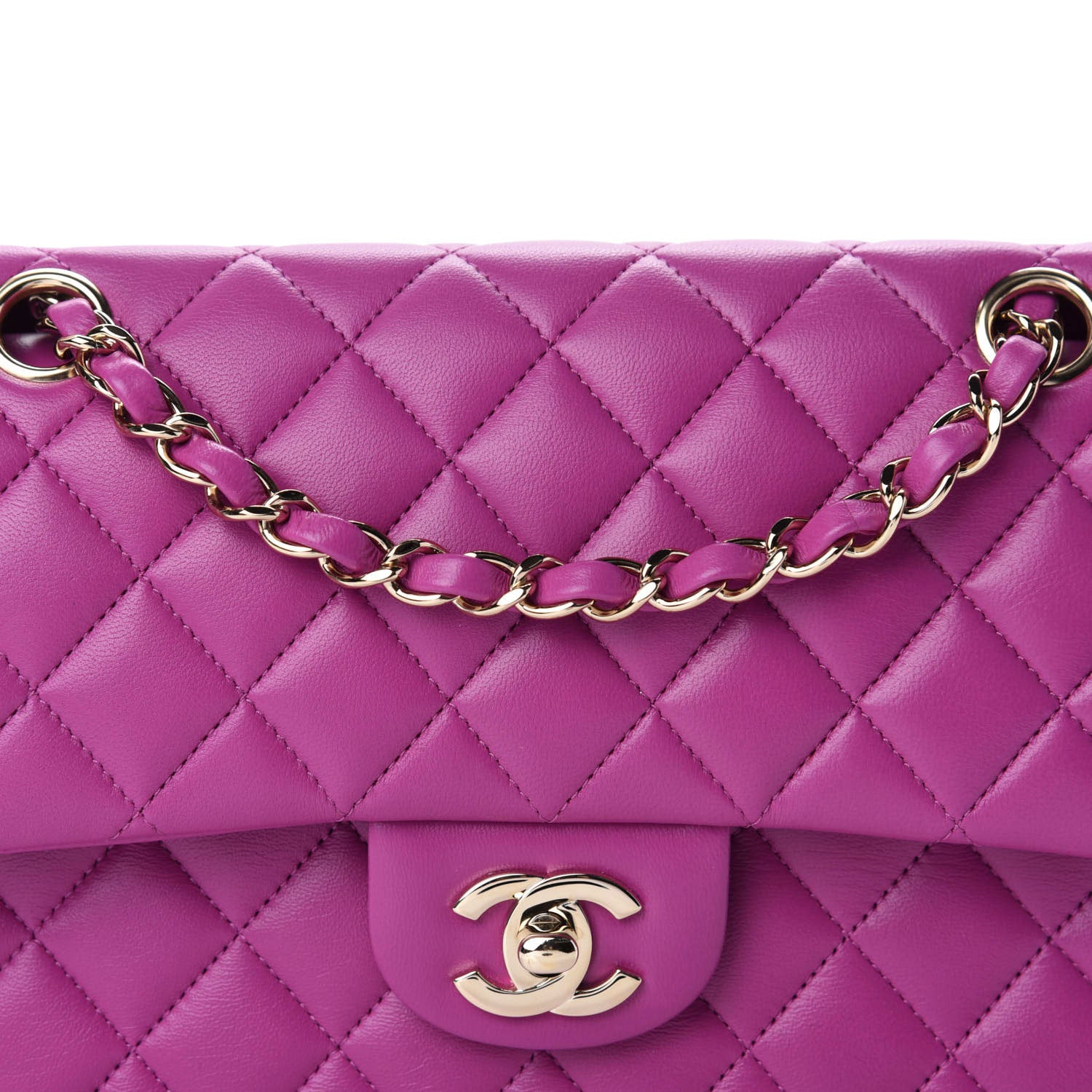 Chanel Lambskin Quilted Small Double Flap Purple 23 of 23