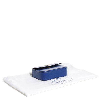 Prada Saffiano Box Clutch Bleuette 4 of 12