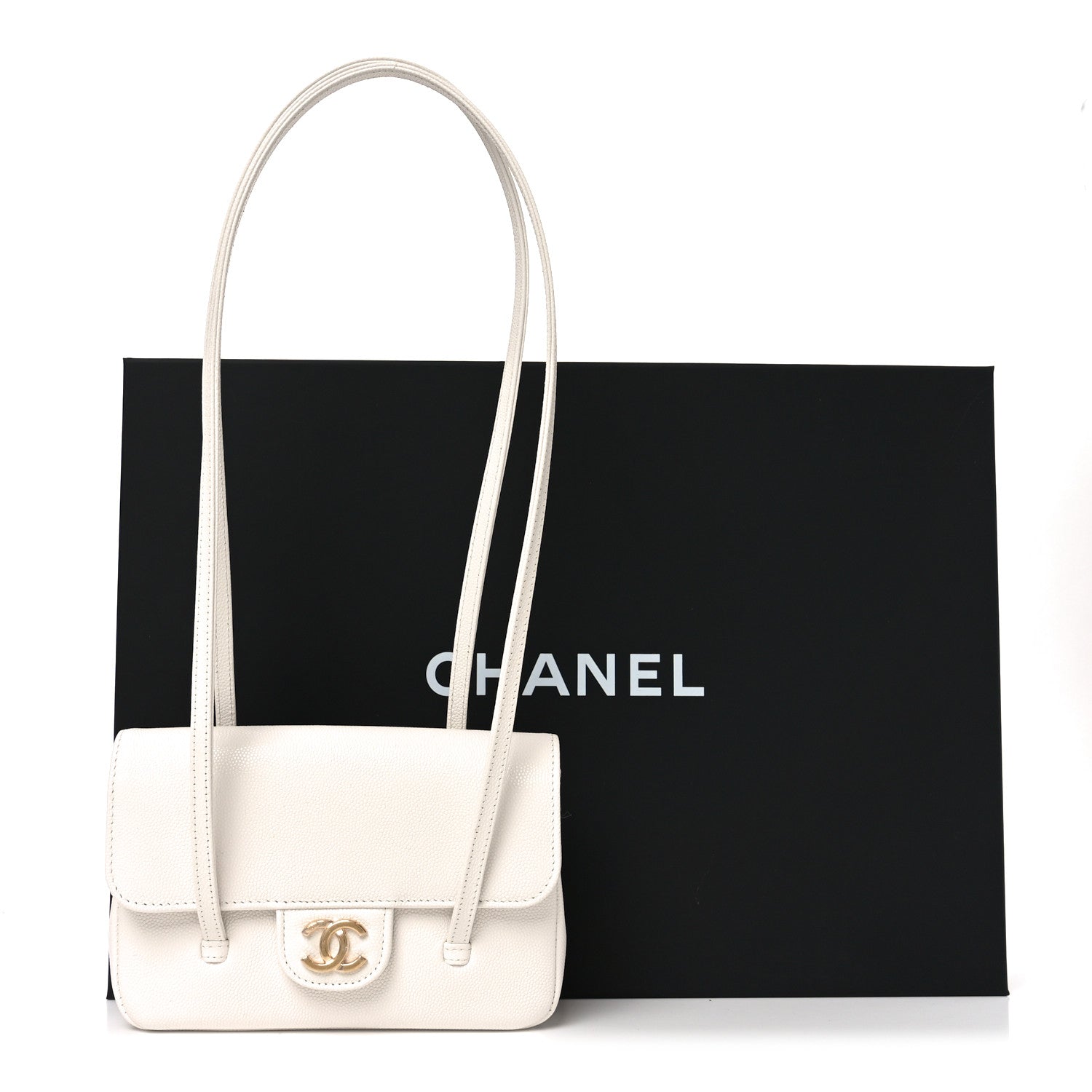 Chanel Shiny Caviar Mini Preppy Coco Shoulder Bag White 11 of 11