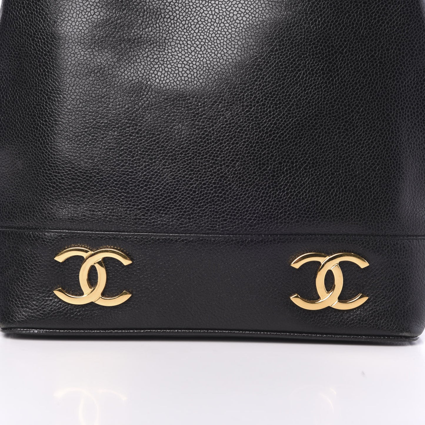 Caviar CC Drawstring Shoulder Bag Black