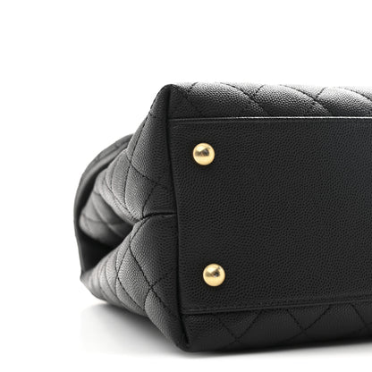 Chanel Caviar Lizard Quilted Medium Coco Handle Flap Black 10 of 11
