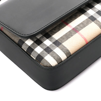 Burberry Calfskin Vintage Check New Hampshire Bag Black 10 of 11
