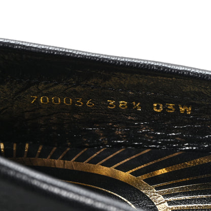 Gucci Goatskin Womens Logo 15mm Loafers 38.5 Black 7 of 10