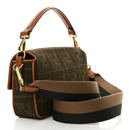 Fendi Canvas Vitello King FF Embroidered Baguette Amazzonia Cuoio 3 of 10