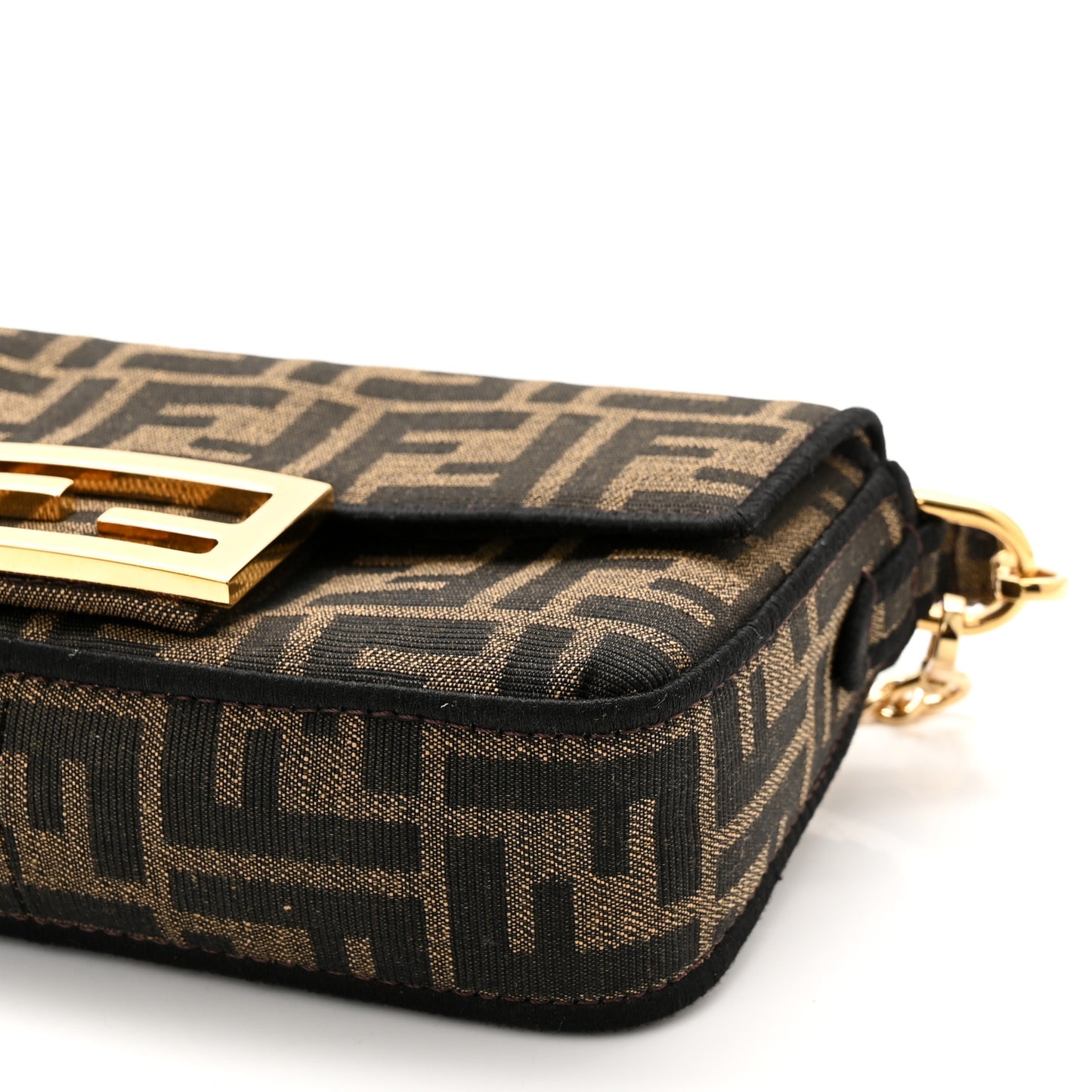 Fabric Jacquard FF 1974 Mini Baguette Tobacco Moro Black