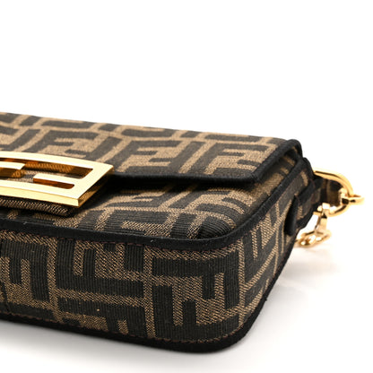 Fendi Fabric Jacquard FF 1974 Mini Baguette Tobacco Moro Black 11 of 11
