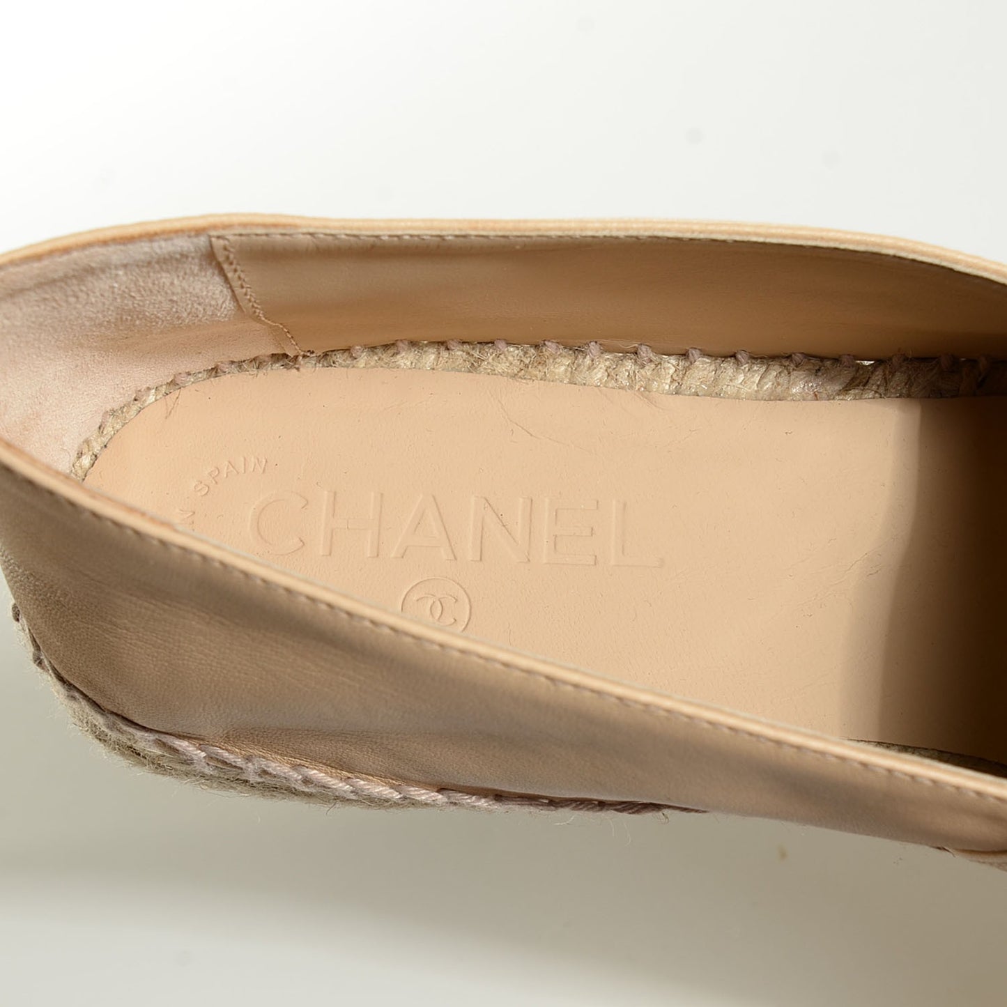 Lambskin CC Espadrilles 42 Beige Black