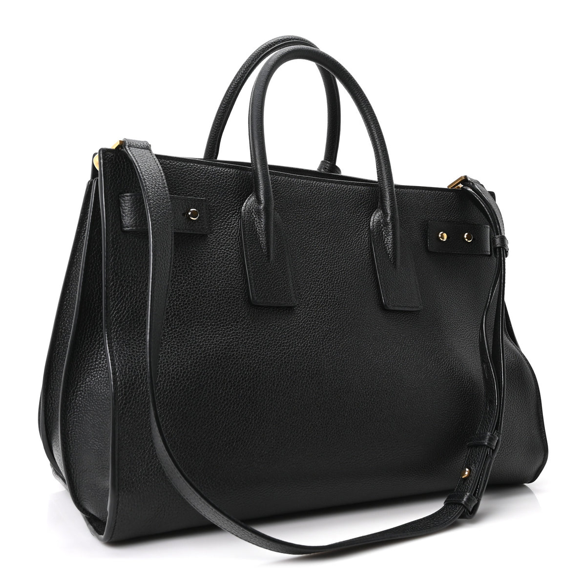 Grained Calfskin Large Souple Sac De Jour Black