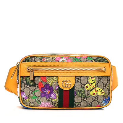Gucci GG Supreme Monogram Flora Medium Ophidia Belt Bag Beige Multicolor Crop 1 of 12