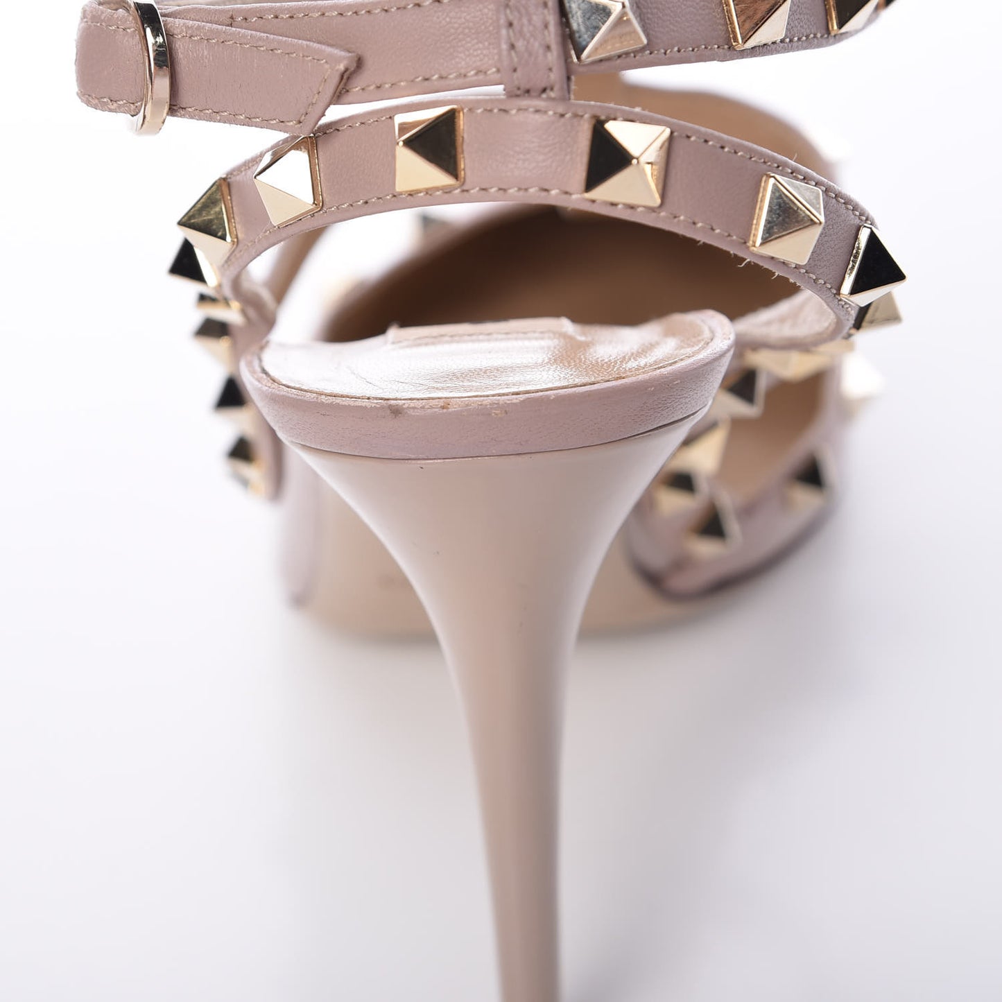 Patent Rockstud Ankle Strap Pumps 40 Poudre