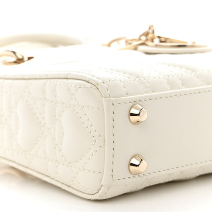 Christian Dior Calfskin Cannage Dioramour Micro Lady Dior Dior White 9 of 11