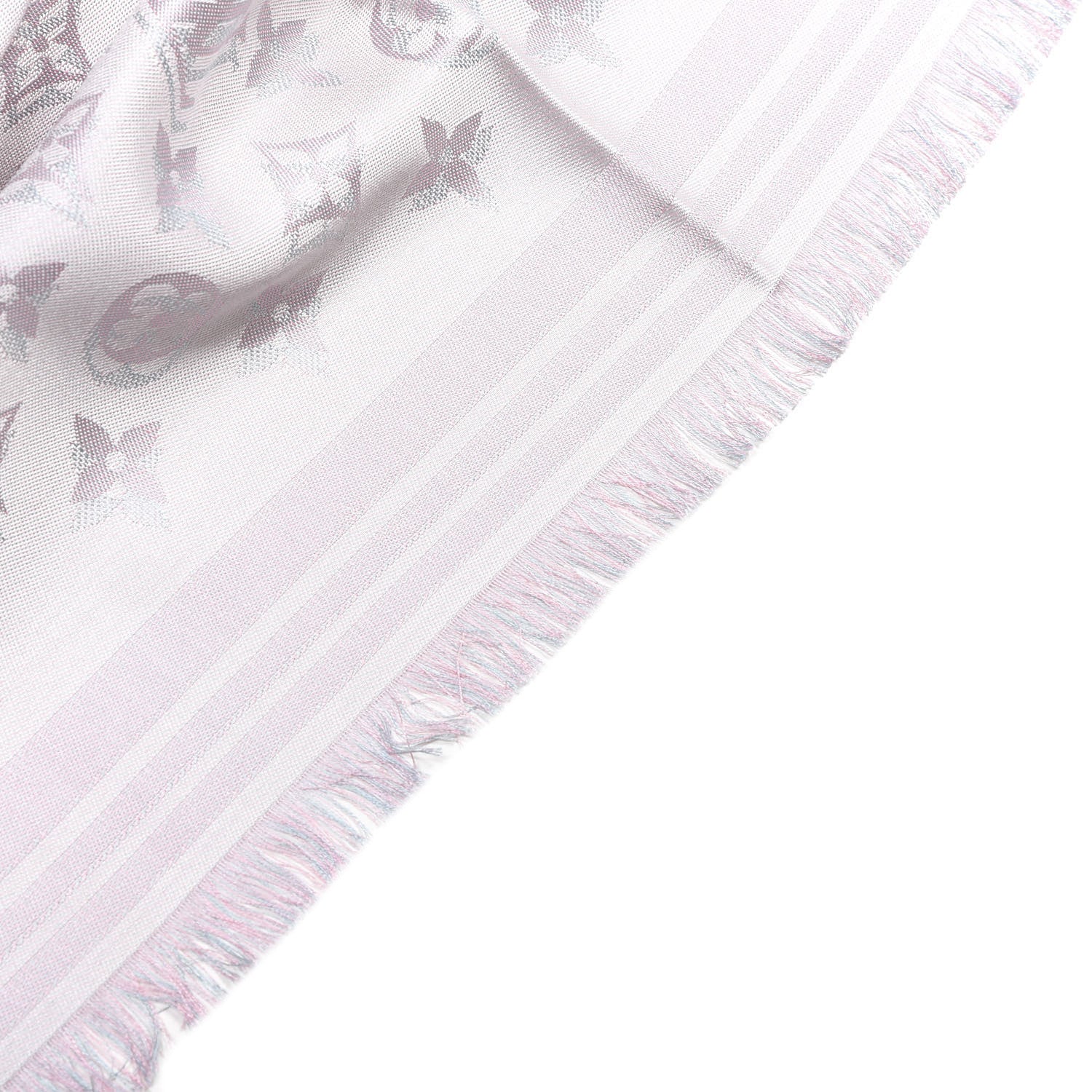 Louis Vuitton Silk Shadow Monogram Giant Shawl Pink Grey 4 of 4