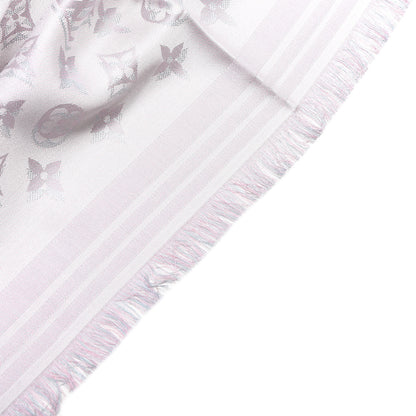 Louis Vuitton Silk Shadow Monogram Giant Shawl Pink Grey 4 of 4