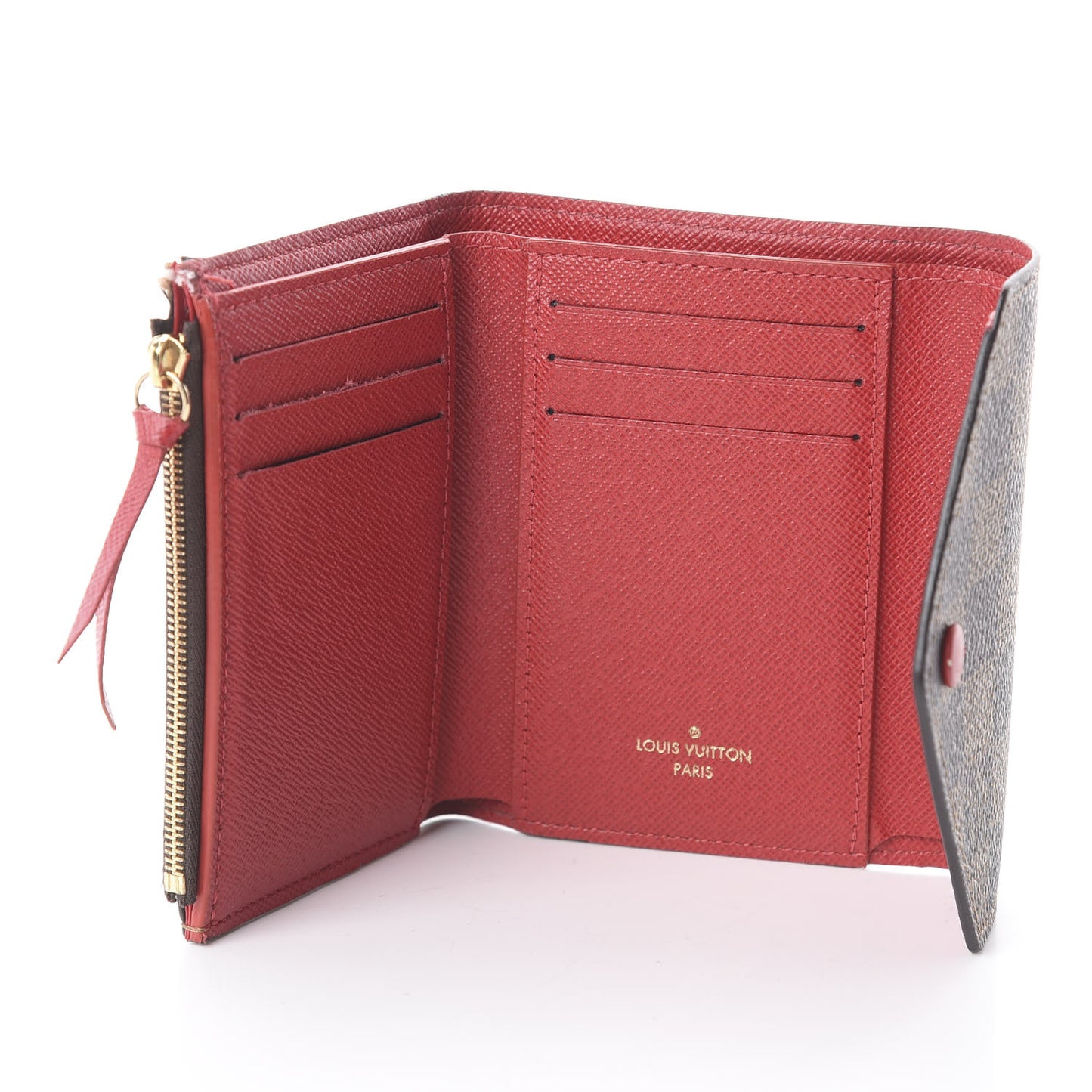 Damier Ebene Victorine Wallet Red