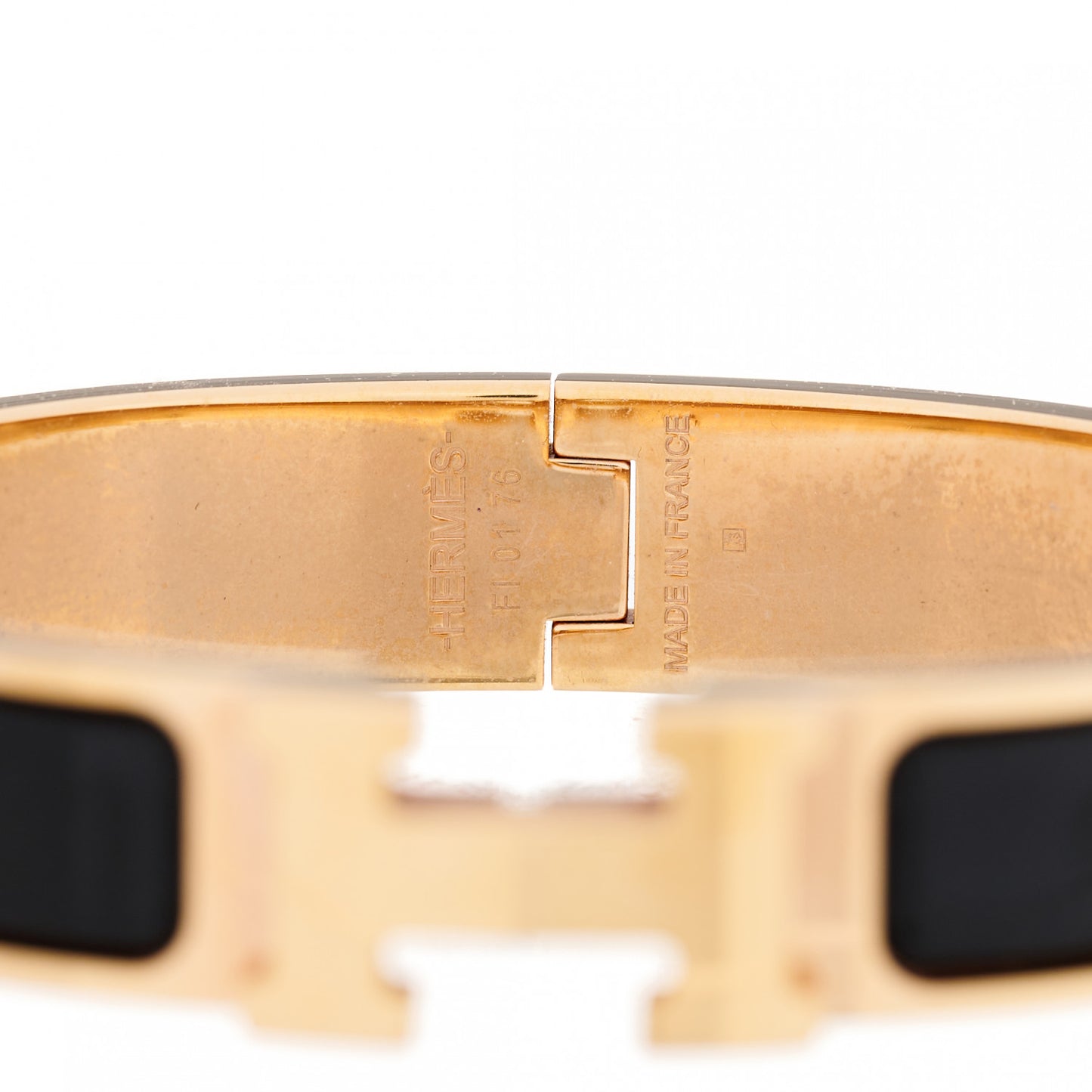 Enamel Narrow Clic Clac H Bracelet PM Black