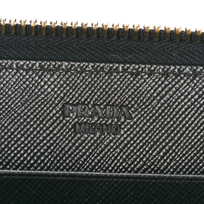 Prada Saffiano Fiocco Bow Zip Around Wallet Black Black 5 of 7
