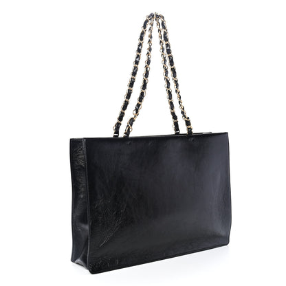 Chanel Glazed Aged Calfskin CC Tote Black 2 of 4