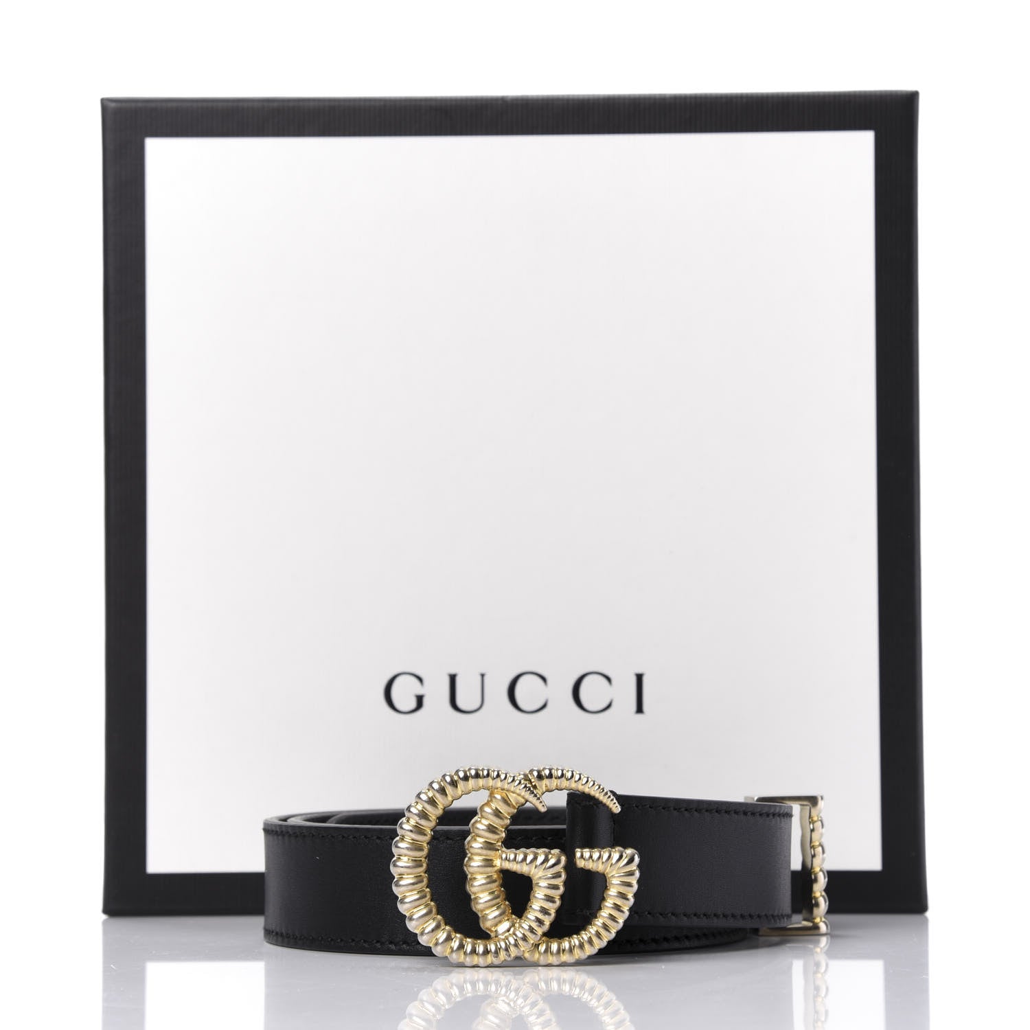 Gucci Moon Calfskin Torchon Double G 25mm Belt 75 30 Black 5 of 5