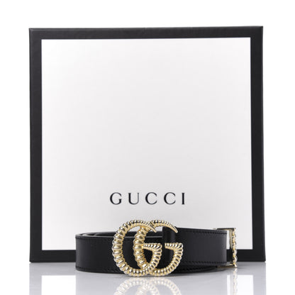 Gucci Moon Calfskin Torchon Double G 25mm Belt 75 30 Black 5 of 5