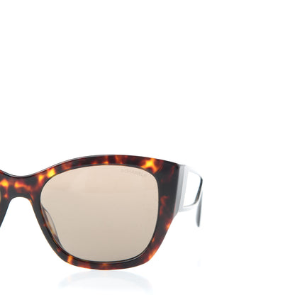 Chanel Acetate 18K White Gold Butterfly Sunglasses 5429 Dark Tortoise 7 of 8