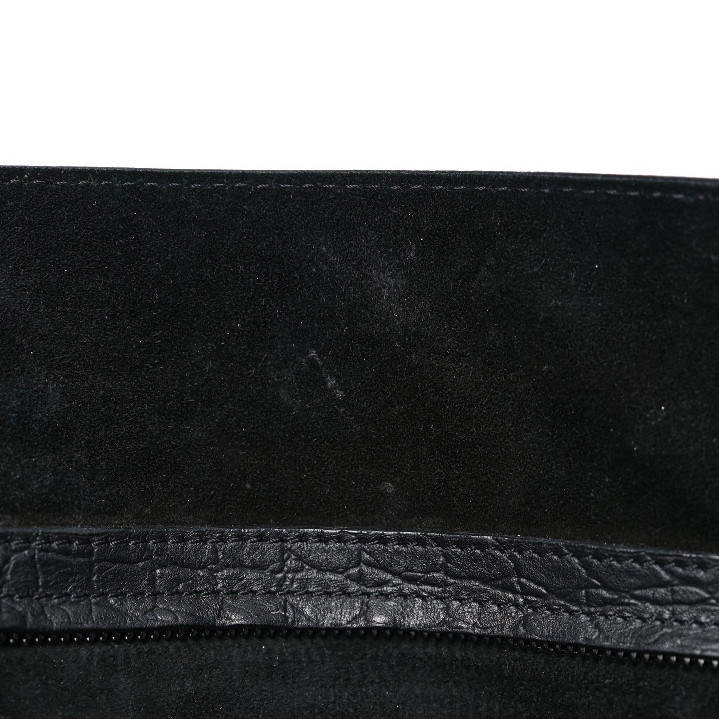 Calfskin Crocodile Embossed Medium Phantom Luggage Black