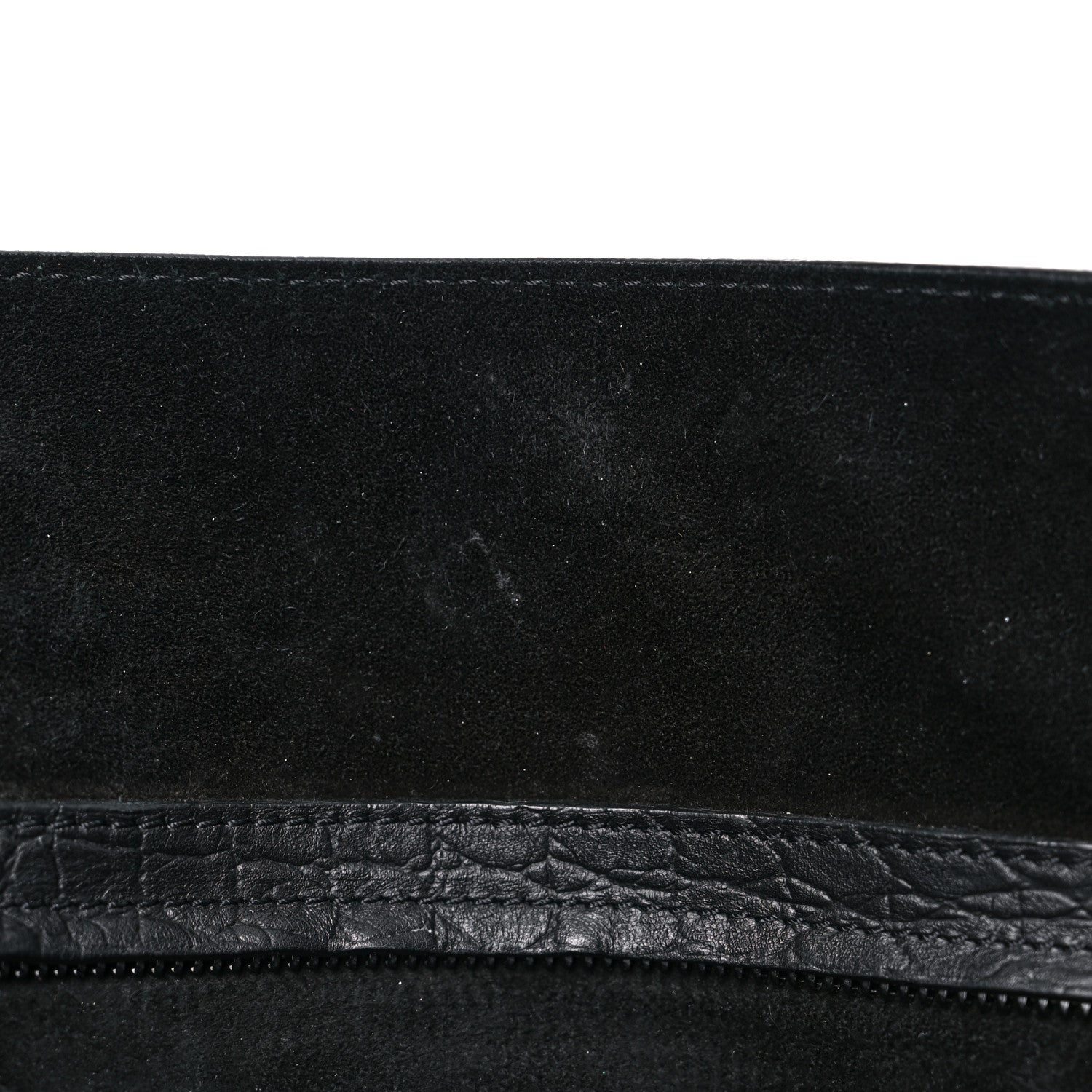 Celine Calfskin Crocodile Embossed Medium Phantom Luggage Black 14 of 28