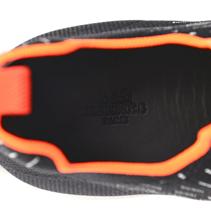 Hermes Technical Canvas Goatskin Mens Eclair Sneakers 43 Black 7 of 7
