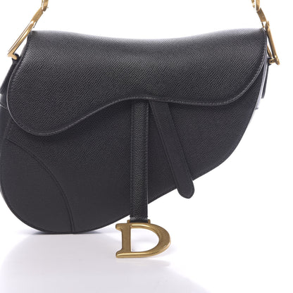 Christian Dior Grained Calfskin Saddle Bag Black 10 of 11