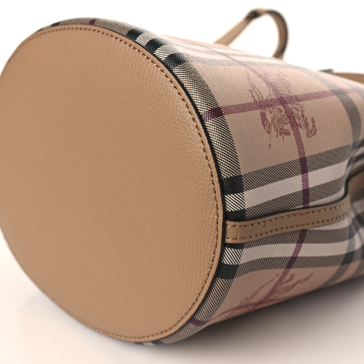 Burberry Haymarket Check Colours Small Lorne Bucket Crossbody Camel 8 of 8
