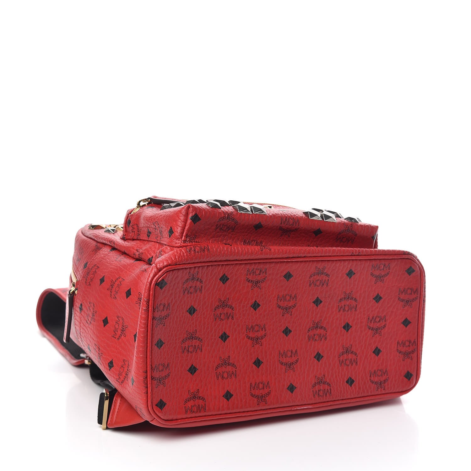 MCM Visetos Studded Medium Stark M Backpack Red 4 of 10